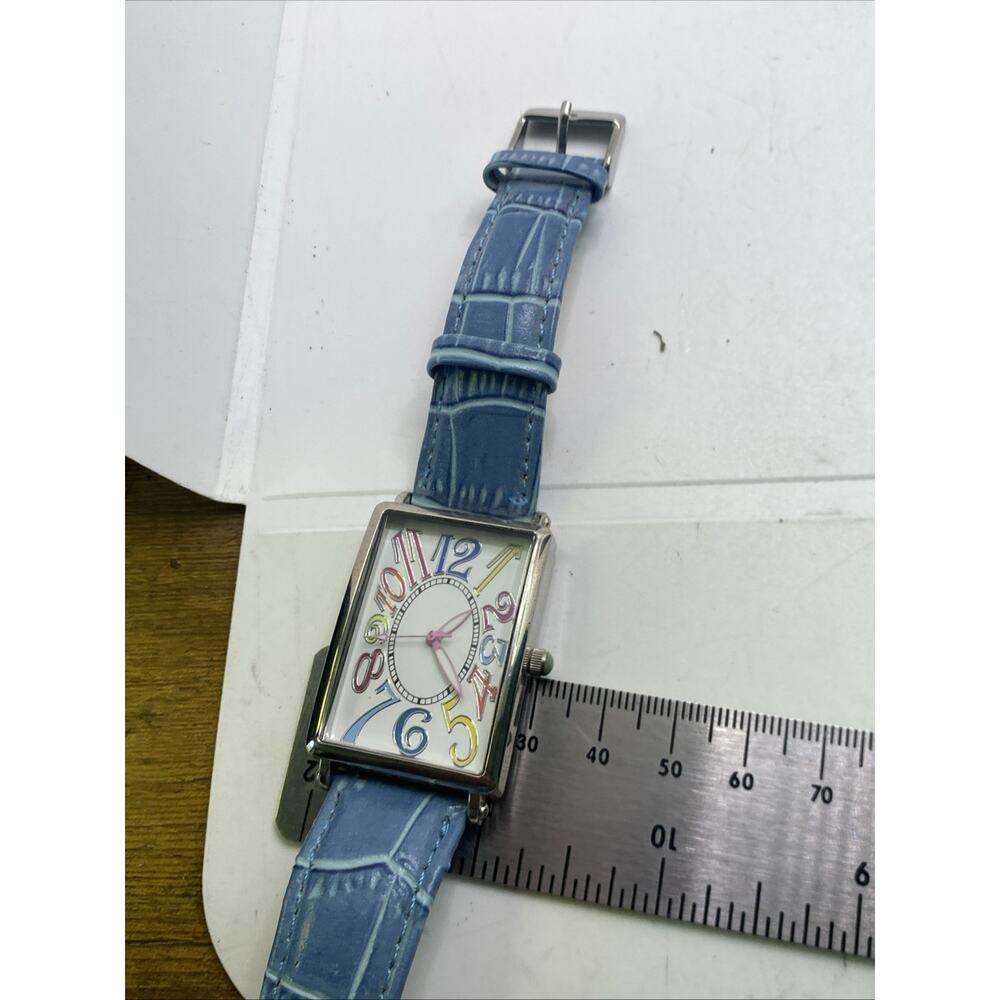 Womens Silver Colorful Number Watch Tank New Battery - Picture 4 of 6